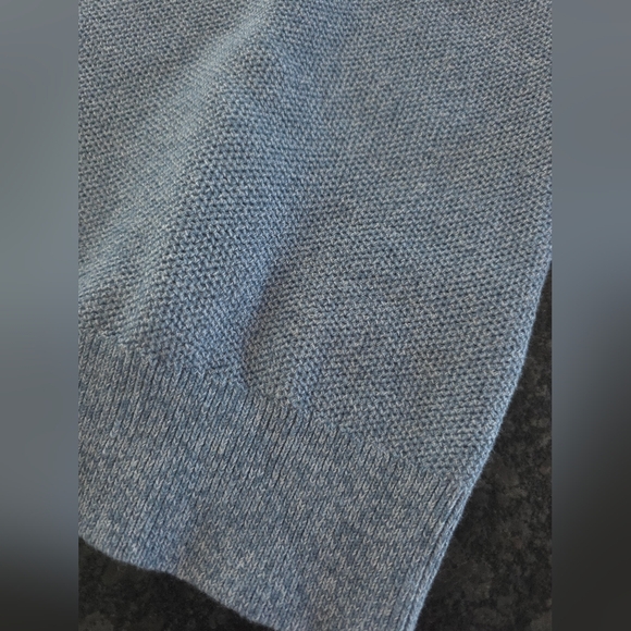 COS Heavy Blue White Linen Cotton Basic Pullover Sweater Medium - Picture 9 of 10